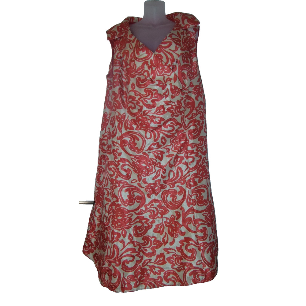 Le Bos Women's Red And White Floral Sleeveless Dress Size 22W BG 11